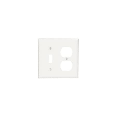 Leviton Toggle Switch/Duplex Plate, 2 Gang, White 88005